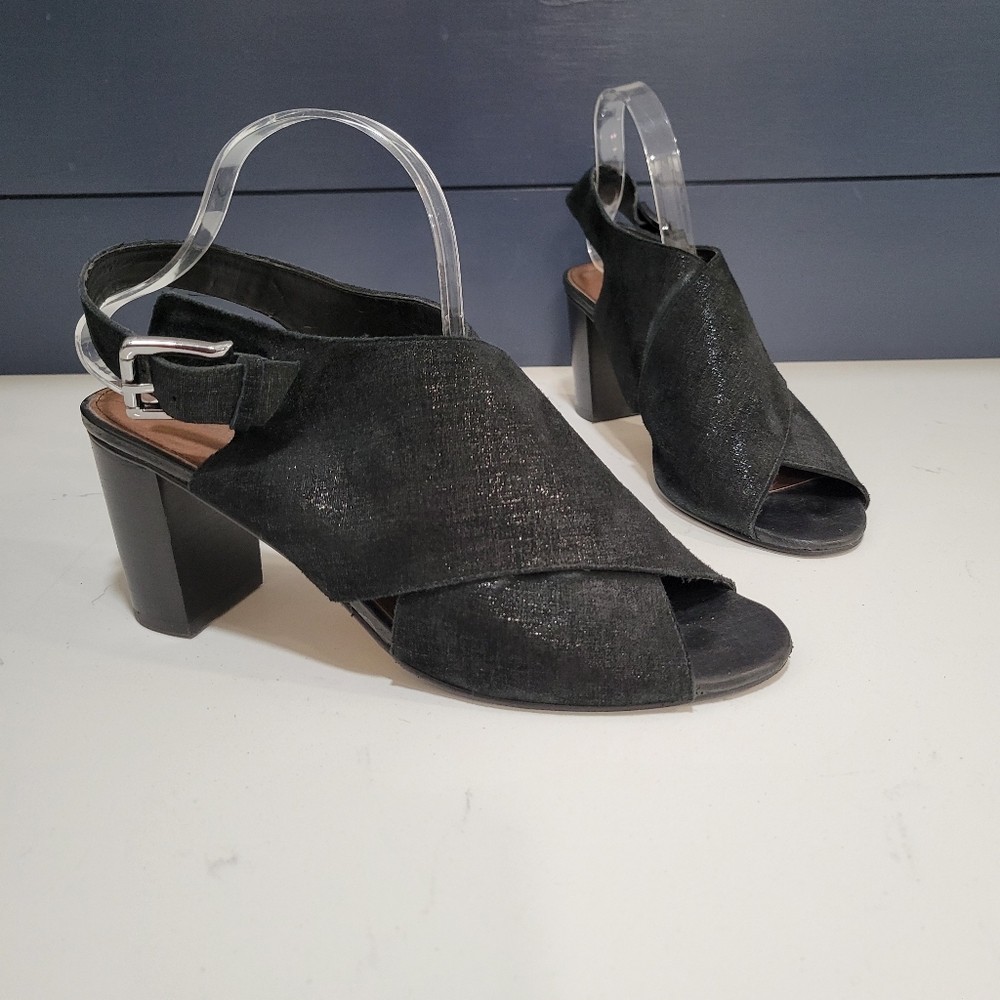 Donald J Pliner Metallic Peep Toe Slingback Heels Size 11 M